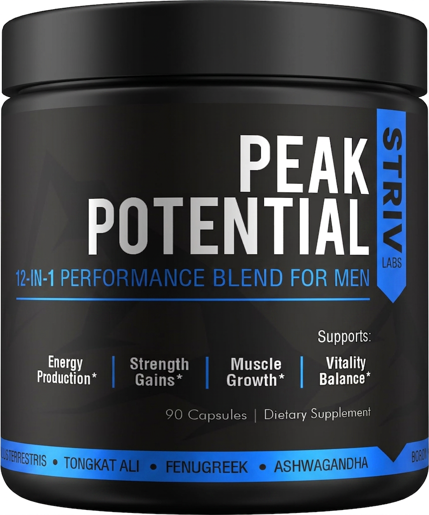 STRIV LABS Peak Vitality 10-in-1 Advanced Testosterone Blend - Free Testosterone, Daily Drive, Male Vitality & Physical Strength Support...