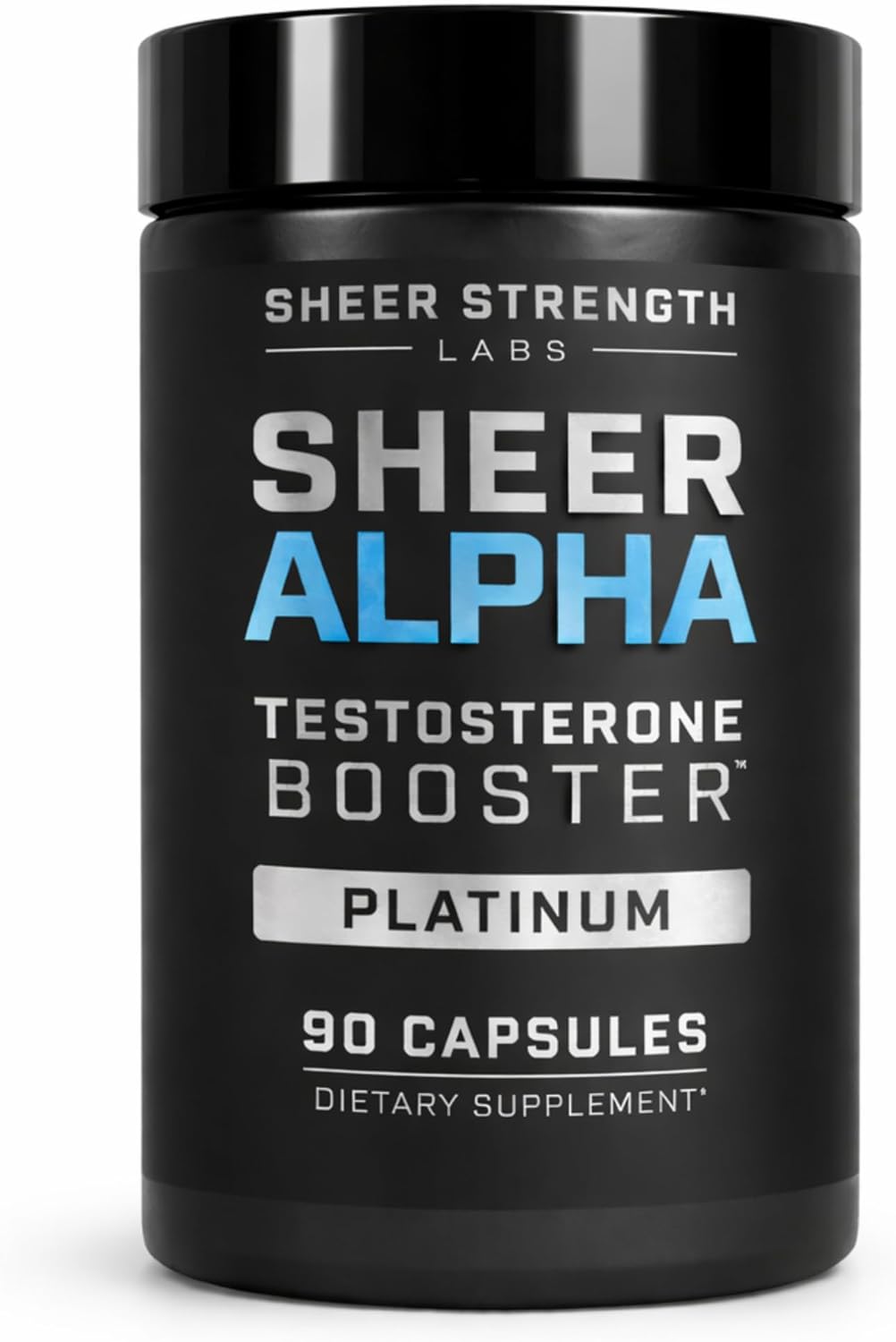 Sheer Strength Labs Sheer Alpha Testosterone Booster Platinum for Men, 90 Capsules