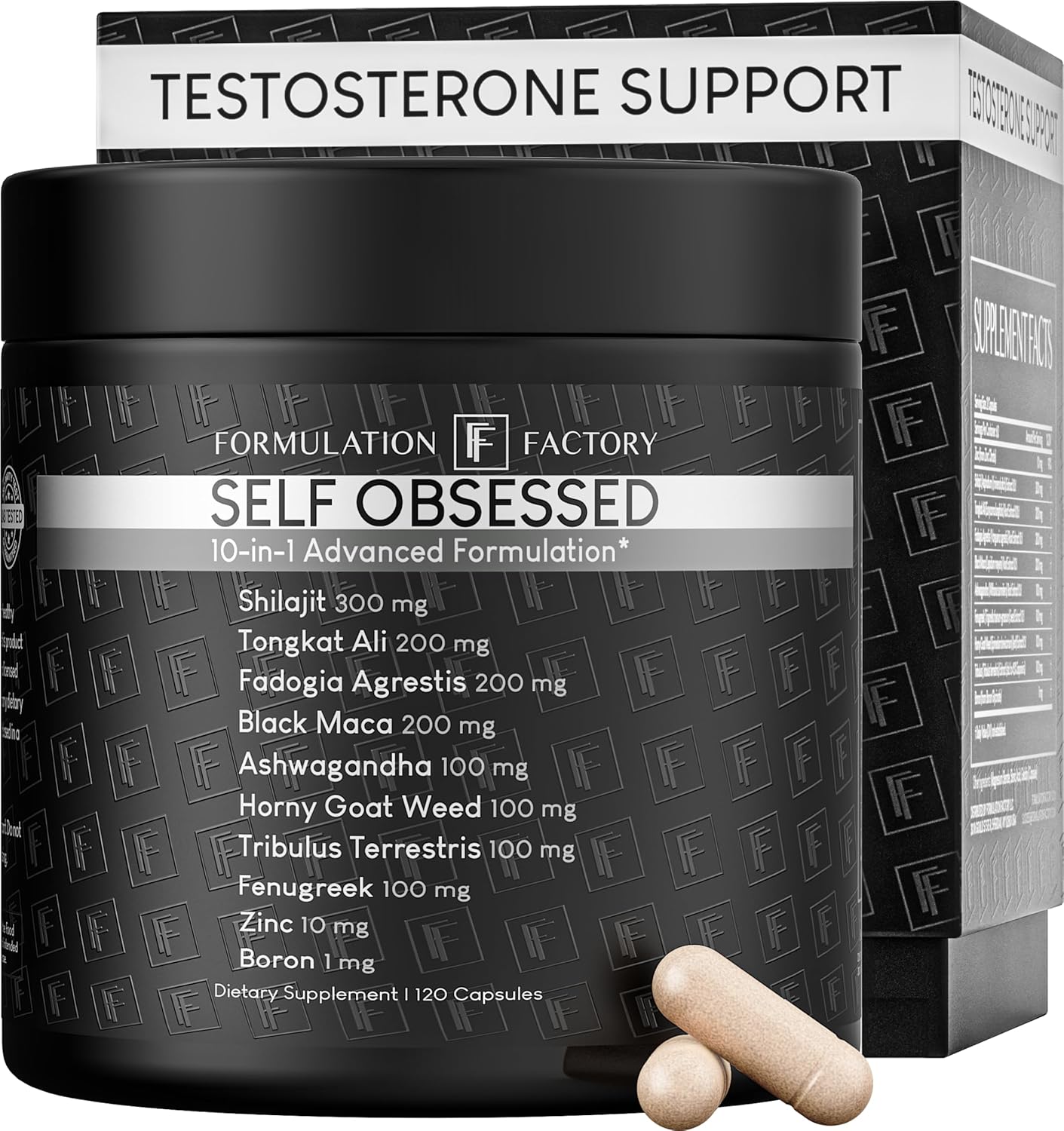 Formulation Factory Self Obsessed 10-in-1 Advanced Testosterone Support, 120 Capsules